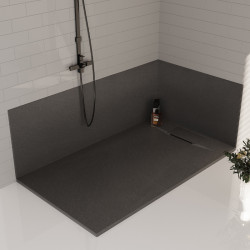 BRODZIK PRYSZNICOWY KAMIENNY PROSTOKĄTNY SLIM MIKO CZARNY 110x90 CM MIKO-BL-110X90