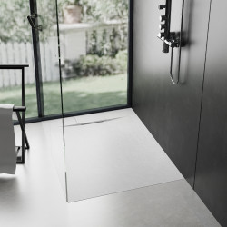BRODZIK PRYSZNICOWY KAMIENNY PROSTOKĄTNY SLIM MIKO BIAŁY 100x90 CM MIKO-WH-100X90