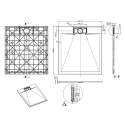 BRODZIK PRYSZNICOWY KAMIENNY PROSTOKĄTNY SLIM MIKO BIAŁY 100x90 CM MIKO-WH-100X90