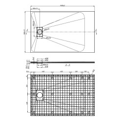 BRODZIK PRYSZNICOWY KAMIENNY PROSTOKĄTNY SLIM JUKO SZARY 140x90 CM JUKO-GR-140X90