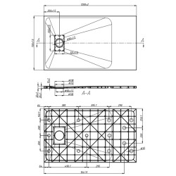 BRODZIK PRYSZNICOWY KAMIENNY PROSTOKĄTNY SLIM JUKO SZARY 120x70 CM JUKO-GR-120X70