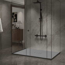 BRODZIK PRYSZNICOWY KAMIENNY PROSTOKĄTNY SLIM JUKO SZARY 120x100 CM JUKO-GR-120X100