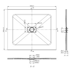 BRODZIK PRYSZNICOWY KAMIENNY PROSTOKĄTNY SLIM JUKO SZARY 120x100 CM JUKO-GR-120X100