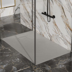 BRODZIK PRYSZNICOWY KAMIENNY PROSTOKĄTNY SLIM JUKO SZARY 110x70 CM JUKO-GR-110X70