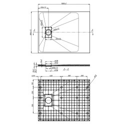 BRODZIK PRYSZNICOWY KAMIENNY PROSTOKĄTNY SLIM JUKO SZARY 100x80 CM JUKO-GR-100X80