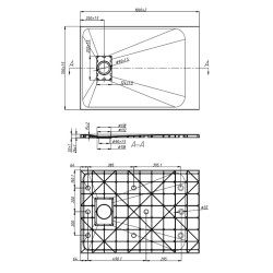 BRODZIK PRYSZNICOWY KAMIENNY PROSTOKĄTNY SLIM JUKO SZARY 100x70 CM JUKO-GR-100X70