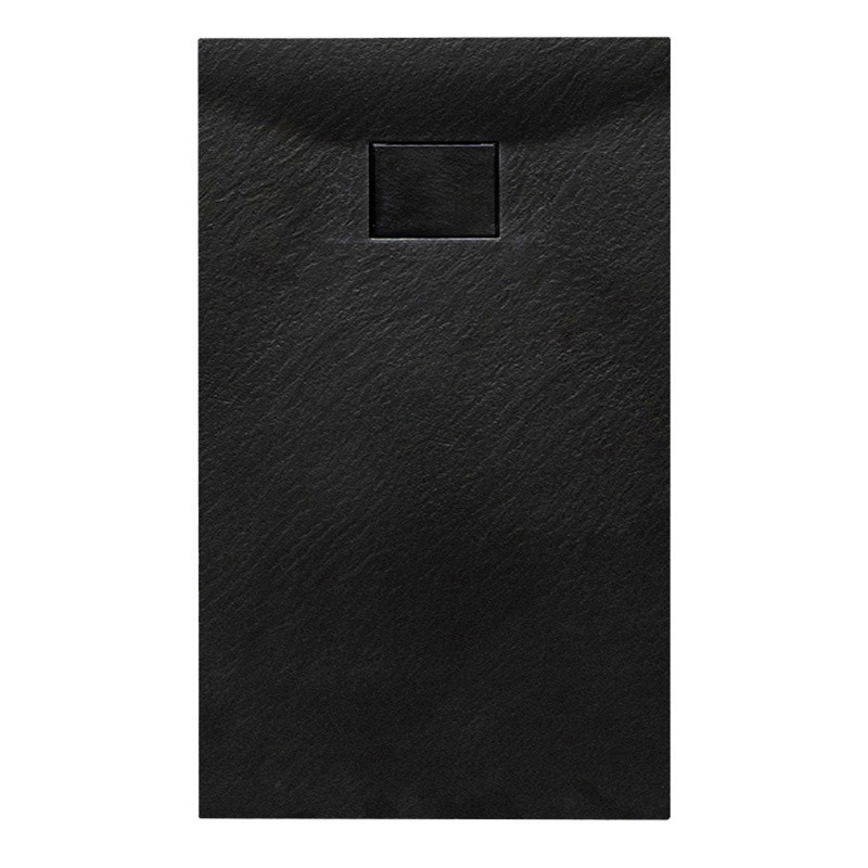 BRODZIK PRYSZNICOWY KAMIENNY PROSTOKĄTNY SLIM JUKO CZARNY 90x70 CM JUKO-BL-90X70
