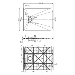 BRODZIK PRYSZNICOWY KAMIENNY PROSTOKĄTNY SLIM JUKO CZARNY 90x70 CM JUKO-BL-90X70