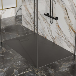 BRODZIK PRYSZNICOWY KAMIENNY PROSTOKĄTNY SLIM JUKO CZARNY 130x90 CM JUKO-BL-130X90