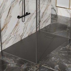 BRODZIK PRYSZNICOWY KAMIENNY PROSTOKĄTNY SLIM JUKO CZARNY 130x90 CM JUKO-BL-130X90