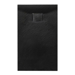 BRODZIK PRYSZNICOWY KAMIENNY PROSTOKĄTNY SLIM JUKO CZARNY 130x80 CM JUKO-BL-130X80