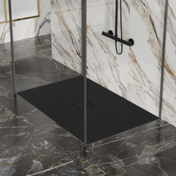 BRODZIK PRYSZNICOWY KAMIENNY PROSTOKĄTNY SLIM JUKO CZARNY 120x100 CM JUKO-BL-120X100