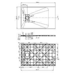 BRODZIK PRYSZNICOWY KAMIENNY PROSTOKĄTNY SLIM JUKO CZARNY 110x70 CM JUKO-BL-110X70