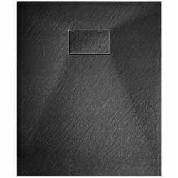 BRODZIK PRYSZNICOWY KAMIENNY PROSTOKĄTNY SLIM JUKO CZARNY 100x80 CM JUKO-BL-100X80