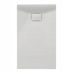 BRODZIK PRYSZNICOWY KAMIENNY PROSTOKĄTNY SLIM JUKO BIAŁY 90x80 CM JUKO-WH-90X80