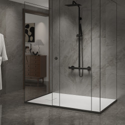 BRODZIK PRYSZNICOWY KAMIENNY PROSTOKĄTNY SLIM JUKO BIAŁY 140x80 CM JUKO-WH-140X80