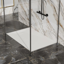 BRODZIK PRYSZNICOWY KAMIENNY PROSTOKĄTNY SLIM JUKO BIAŁY 130x90 CM JUKO-WH-130X90
