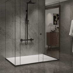 BRODZIK PRYSZNICOWY KAMIENNY PROSTOKĄTNY SLIM JUKO BIAŁY 130x80 CM JUKO-WH-130X80
