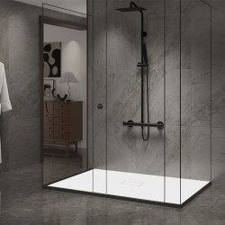 BRODZIK PRYSZNICOWY KAMIENNY PROSTOKĄTNY SLIM JUKO BIAŁY 120x100 CM JUKO-WH-120X100