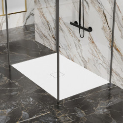 BRODZIK PRYSZNICOWY KAMIENNY PROSTOKĄTNY SLIM JUKO BIAŁY 120x100 CM JUKO-WH-120X100