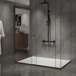 BRODZIK PRYSZNICOWY KAMIENNY PROSTOKĄTNY SLIM JUKO BIAŁY 100x70 CM JUKO-WH-100X70