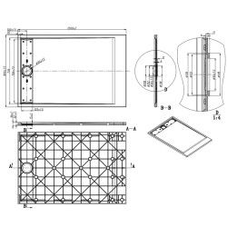 BRODZIK PRYSZNICOWY KAMIENNY PROSTOKĄTNY SLIM DEKO CZARNY 120x80 CM DEKO-BL-120X80