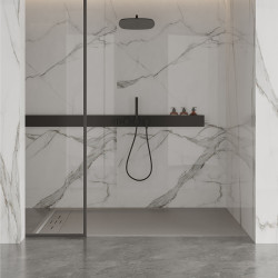 BRODZIK PRYSZNICOWY KAMIENNY PROSTOKĄTNY SLIM DEKO SZARY 120X90 CM DEKO-GR-120X90