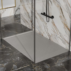 BRODZIK PRYSZNICOWY KAMIENNY PROSTOKĄTNY SLIM DEKO SZARY 120X90 CM DEKO-GR-120X90