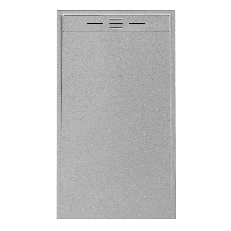 BRODZIK PRYSZNICOWY KAMIENNY PROSTOKĄTNY SLIM DEKO SZARY 100x80 CM DEKO-GR-100X80