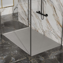 BRODZIK PRYSZNICOWY KAMIENNY PROSTOKĄTNY SLIM DEKO SZARY 100x80 CM DEKO-GR-100X80