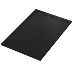 BRODZIK PRYSZNICOWY KAMIENNY PROSTOKĄTNY SLIM DEKO CZARNY 90x80 CM DEKO-BL-90X80