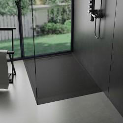 BRODZIK PRYSZNICOWY KAMIENNY PROSTOKĄTNY SLIM DEKO CZARNY 150x90 CM DEKO-BL-150X90