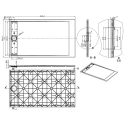 BRODZIK PRYSZNICOWY KAMIENNY PROSTOKĄTNY SLIM DEKO CZARNY 140x80 CM DEKO-BL-140X80