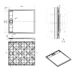 BRODZIK PRYSZNICOWY KAMIENNY PROSTOKĄTNY SLIM DEKO CZARNY 100x90 CM DEKO-BL-100X90