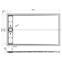BRODZIK PRYSZNICOWY KAMIENNY PROSTOKĄTNY SLIM DEKO BIAŁY 150x90 CM DEKO-WH-150X90