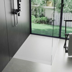 BRODZIK PRYSZNICOWY KAMIENNY PROSTOKĄTNY SLIM DEKO BIAŁY 100x80 CM DEKO-WH-100X80
