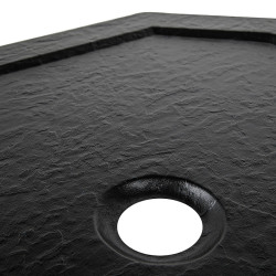 BRODZIK PRYSZNICOWY KAMIENNY PIĘCIOKĄTNY SLIM RAVE CZARNY 90x90 CM RAVE-BL-90