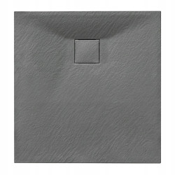 BRODZIK PRYSZNICOWY KAMIENNY KWADRATOWY SLIM RIKO SZARY 80x80 CM RIKO-GR-80