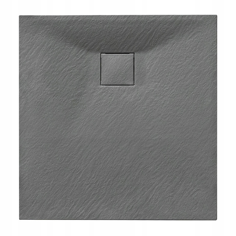 BRODZIK PRYSZNICOWY KAMIENNY KWADRATOWY SLIM RIKO SZARY 80x80 CM RIKO-GR-80