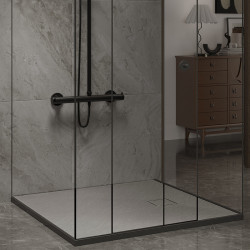 BRODZIK PRYSZNICOWY KAMIENNY KWADRATOWY SLIM RIKO SZARY 80x80 CM RIKO-GR-80