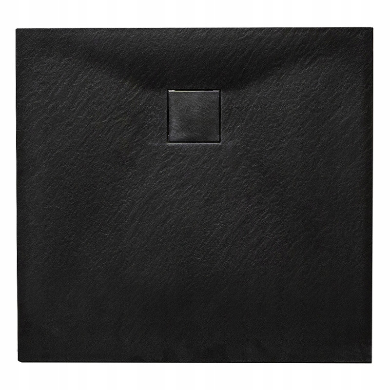 BRODZIK PRYSZNICOWY KAMIENNY KWADRATOWY SLIM RIKO CZARNY 80x80 CM RIKO-BL-80