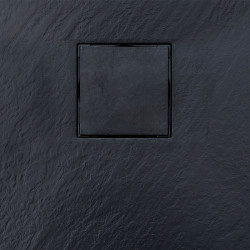 BRODZIK PRYSZNICOWY KAMIENNY KWADRATOWY SLIM RIKO CZARNY 80x80 CM RIKO-BL-80