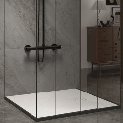 BRODZIK PRYSZNICOWY KAMIENNY KWADRATOWY SLIM RIKO BIAŁY 80x80 CM RIKO-WH-80