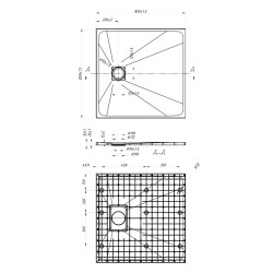BRODZIK PRYSZNICOWY KAMIENNY KWADRATOWY SLIM RIKO BIAŁY 80x80 CM RIKO-WH-80