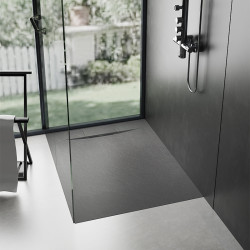 BRODZIK PRYSZNICOWY KAMIENNY KWADRATOWY SLIM MIKO CZARNY 80x80 CM MIKO-BL-80