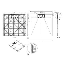 BRODZIK PRYSZNICOWY KAMIENNY KWADRATOWY SLIM MIKO BIAŁY 90x90 CM MIKO-WH-90