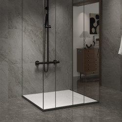BRODZIK PRYSZNICOWY KAMIENNY KWADRATOWY SLIM JUKO BIAŁY 90x90 CM JUKO-WH-90