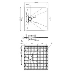 BRODZIK PRYSZNICOWY KAMIENNY KWADRATOWY SLIM JUKO BIAŁY 80x80 CM JUKO-WH-80