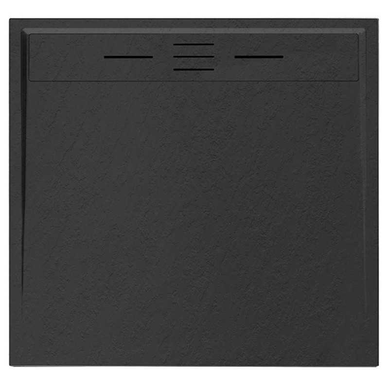 BRODZIK PRYSZNICOWY KAMIENNY KWADRATOWY SLIM DEKO CZARNY 80x80 CM DEKO-BL-80