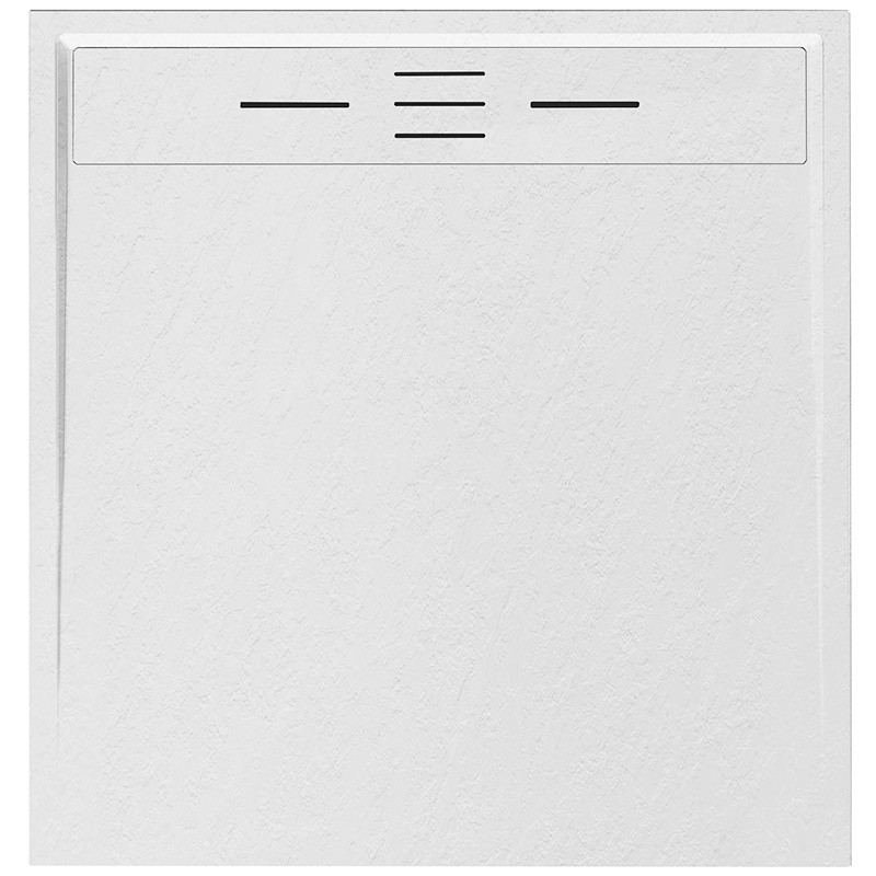 BRODZIK PRYSZNICOWY KAMIENNY KWADRATOWY SLIM DEKO BIAŁY 90x90 CM DEKO-WH-90